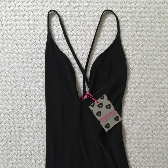 NWT Boohoo Lucy Plunge Slinky Midi BodyCon Dress - Picture 4 of 6